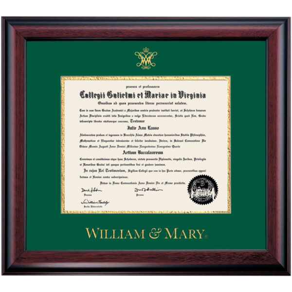 William and Mary School Color Traditional Diploma Frame